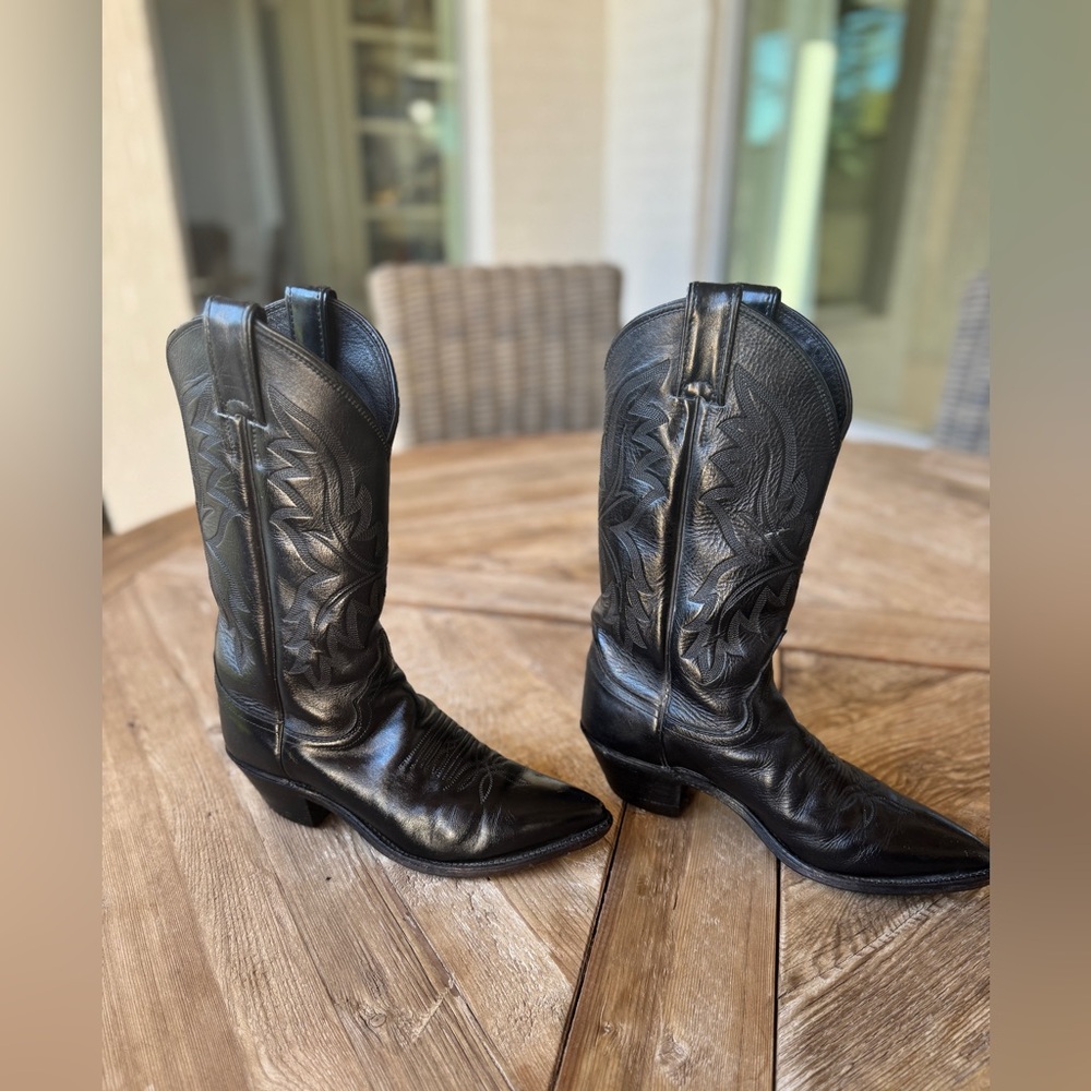 Vtg USA Justin Cowboy Western Leather Women’s Boots - Picture 2 of 7